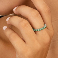 Sterling Silver Gracie Emerald CZ Eternity Ring