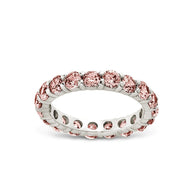 Sterling Silver Gracie Pink Sapphire CZ Eternity Ring