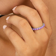 Sterling Silver Gracie Amethyst CZ Eternity Ring