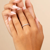 Sterling Silver 2.5mm Thin CZ Band Ring