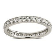 Sterling Silver 3mm Thin CZ Band Ring