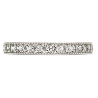 Sterling Silver 3mm Thin CZ Band Ring