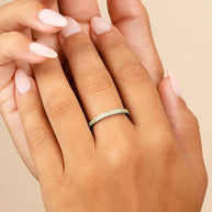 Sterling Silver 2.5mm Thin Canary CZ Band Ring
