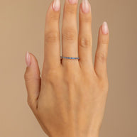 Sterling Silver 2.5mm Thin Sapphire CZ Band Ring