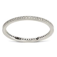 Sterling Silver 1.5mm Thin CZ Band Ring