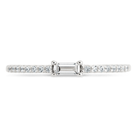 Sterling Silver Thin Clear CZ Stacking Birthstone Ring