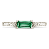 Sterling Silver Thin Emerald CZ Stacking Birthstone Ring