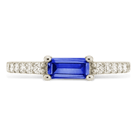 Sterling Silver Thin Sapphire CZ Stacking Birthstone Ring