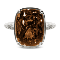 Sterling Silver Elongated Cushion Chocolate CZ Cocktail Ring