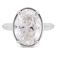 Sterling Silver Oval Cut CZ Cocktail Ring