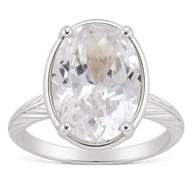 Sterling Silver Oval Cut CZ Cocktail Ring