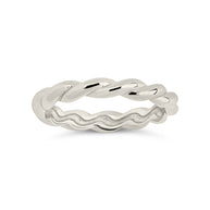 Sterling Silver Nixie Twist Band Ring