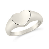 Sterling Silver Cora Heart Signet Ring