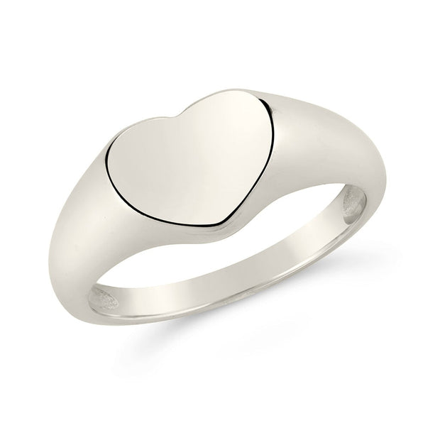Sterling Silver Cora Heart Signet Ring