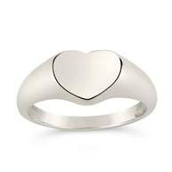 Sterling Silver Cora Heart Signet Ring