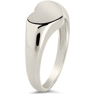 Sterling Silver Cora Heart Signet Ring