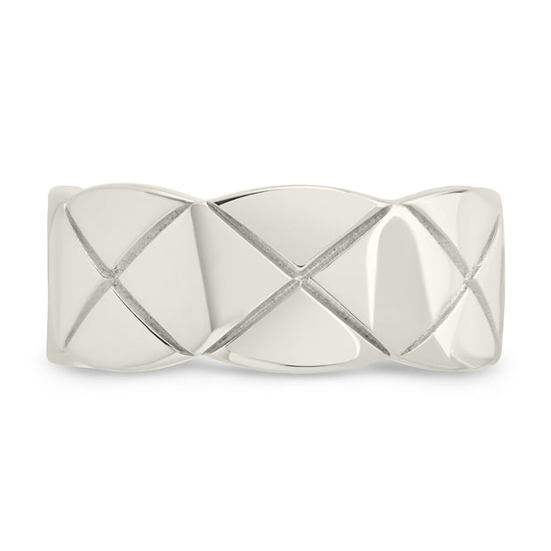 Sterling Silver Audrey Quilted Textured Ring