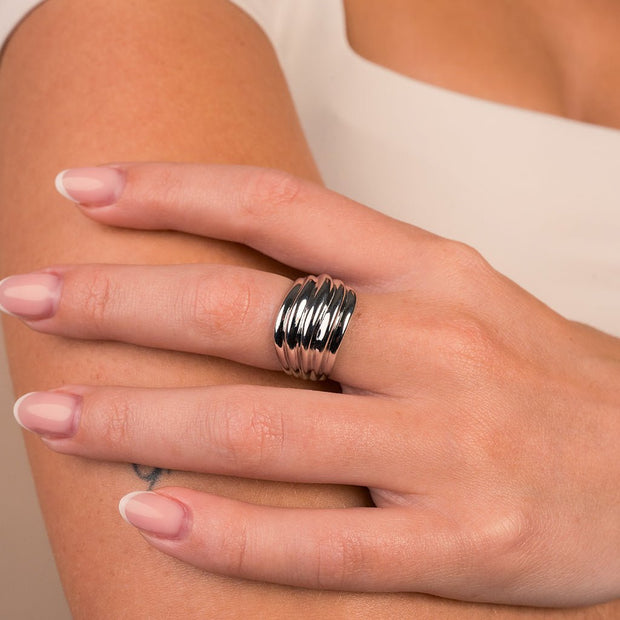 Sterling Silver Skylar Layered Statement Ring