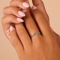 Sterling Silver Kayden Thin Textured Ring