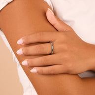 Sterling Silver Kayden Thin Textured Ring