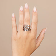 Sterling Silver Rebecca Layered Stacking Ring