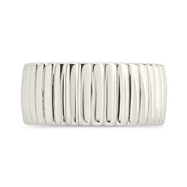 Sterling Silver Robyn Ribbed Band Ring