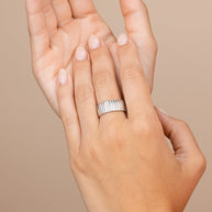 Sterling Silver Robyn Ribbed Band Ring