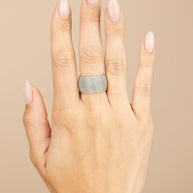 Sterling Silver Wide Mesh Ring