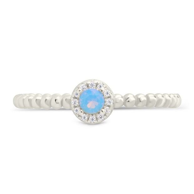 Sterling Silver Layla Opal Textured Ring