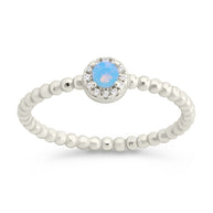 Sterling Silver Layla Opal Textured Ring