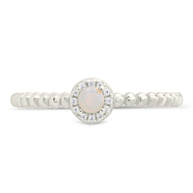 Sterling Silver Layla Opal Textured Ring