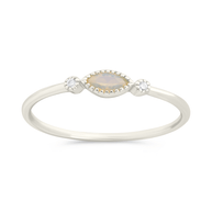 Sterling Silver Karina CZ Mother of Pearl Ring