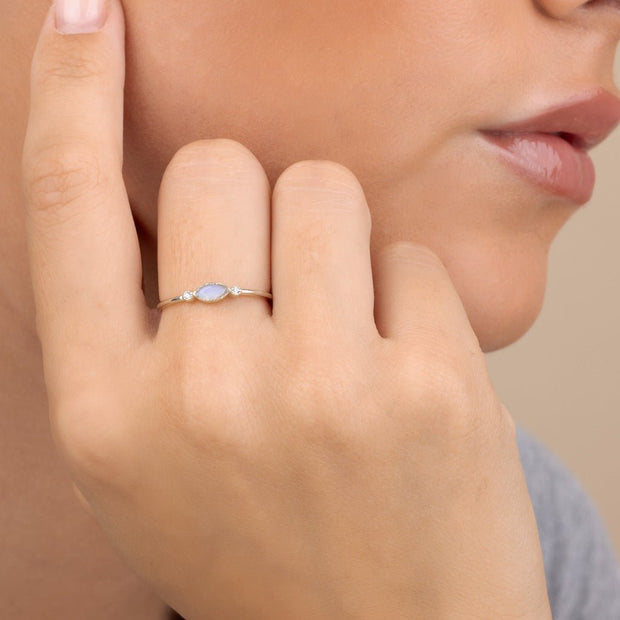 Sterling Silver Karina CZ Mother of Pearl Ring