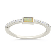 Sterling Silver Corrine Opal & CZ Ring