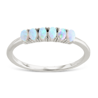 Sterling Silver Blue Opal Cluster Ring