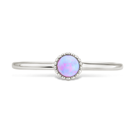 Sterling Silver Blue Opal Solitaire Ring