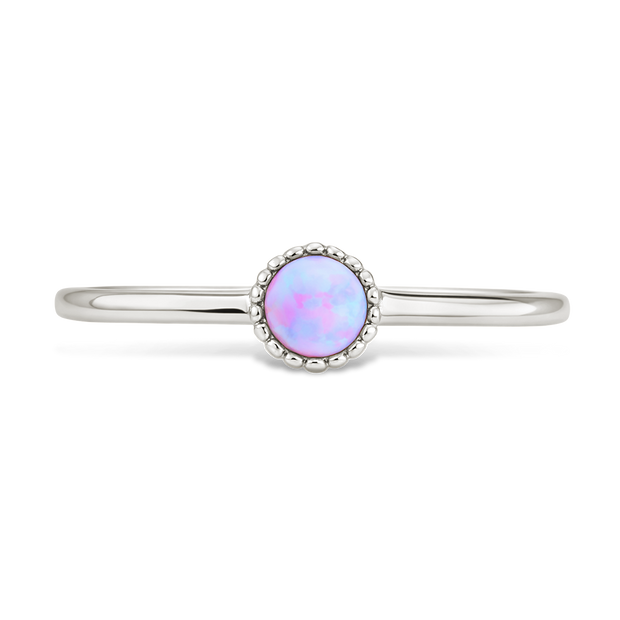 Sterling Silver Blue Opal Solitaire Ring