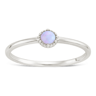 Sterling Silver Blue Opal Solitaire Ring