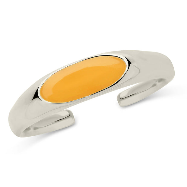 Sterling Silver Enamel Open Signet Ring