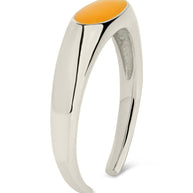 Sterling Silver Enamel Open Signet Ring
