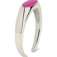 Sterling Silver Enamel Open Signet Ring