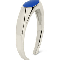 Sterling Silver Enamel Open Signet Ring