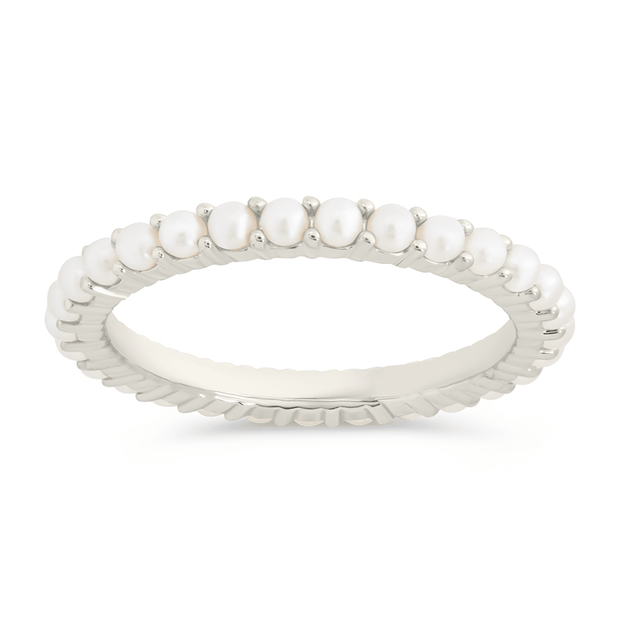 Sterling Silver Gianna Pearl Eternity Ring