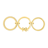 Sterling Silver Birgitta CZ Link Stacking Ring
