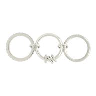Sterling Silver Birgitta CZ Link Stacking Ring
