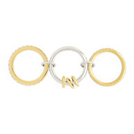 Sterling Silver Birgitta CZ Link Stacking Ring