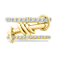 Sterling Silver Birgitta CZ Link Stacking Ring