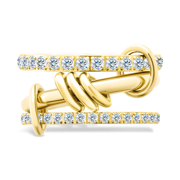 Sterling Silver Birgitta CZ Link Stacking Ring