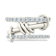 Sterling Silver Birgitta CZ Link Stacking Ring