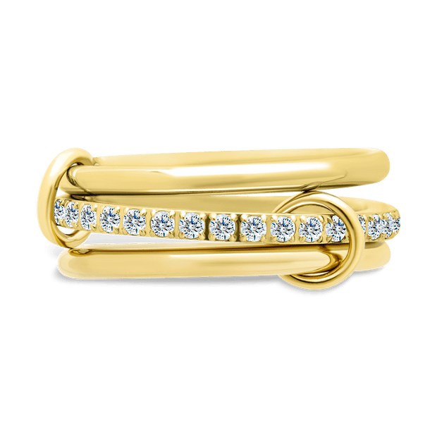 Sterling Silver Dominika CZ Link Stacking Ring